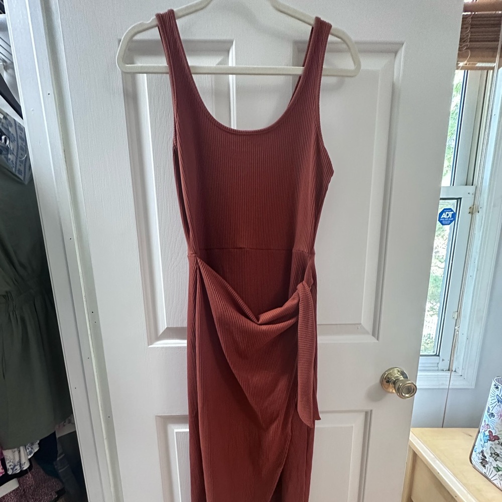 Nine Britton Terracotta Ribbed Top